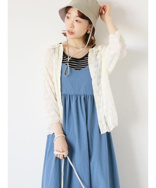 ehka sopo（エヘカソポ）の「ボーダーテレコタンクトップ（タンクトップ・レディース・オレンジ/グリーン/ブラック/ブルー・F）」の10枚目の写真