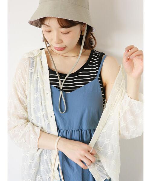 ehka sopo（エヘカソポ）の「ボーダーテレコタンクトップ（タンクトップ・レディース・オレンジ/グリーン/ブラック/ブルー・F）」の12枚目の写真