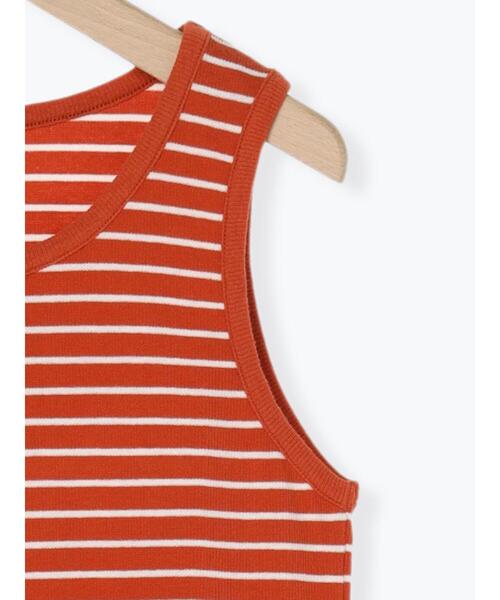 ehka sopo（エヘカソポ）の「ボーダーテレコタンクトップ（タンクトップ・レディース・オレンジ/グリーン/ブラック/ブルー・F）」の17枚目の写真