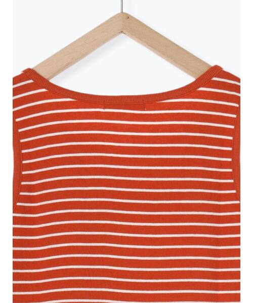 ehka sopo（エヘカソポ）の「ボーダーテレコタンクトップ（タンクトップ・レディース・オレンジ/グリーン/ブラック/ブルー・F）」の19枚目の写真