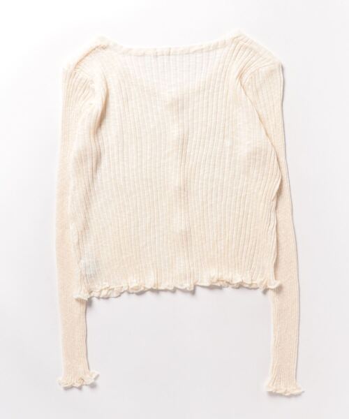 Jasmine Grandiflorum（ジャスミングランディフローラム）の「【Jasmine】シアーショート丈カーディガン（カーディガン/ボレロ・レディース・ブラック/ホワイト/ベージュ/ピンク/ブルー・FREE）」の6枚目の写真