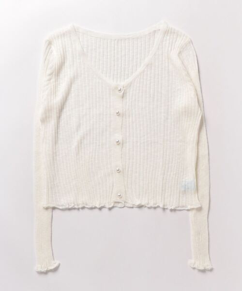 Jasmine Grandiflorum（ジャスミングランディフローラム）の「【Jasmine】シアーショート丈カーディガン（カーディガン/ボレロ・レディース・ブラック/ホワイト/ベージュ/ピンク/ブルー・FREE）」の7枚目の写真