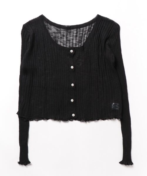 Jasmine Grandiflorum（ジャスミングランディフローラム）の「【Jasmine】シアーショート丈カーディガン（カーディガン/ボレロ・レディース・ブラック/ホワイト/ベージュ/ピンク/ブルー・FREE）」の8枚目の写真