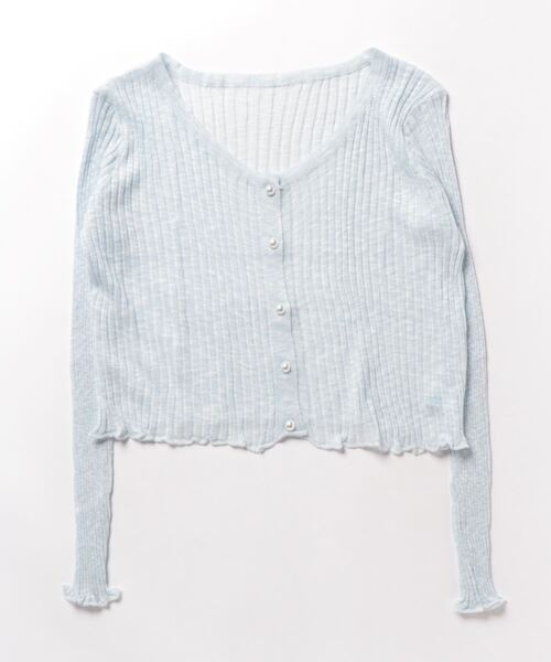 Jasmine Grandiflorum（ジャスミングランディフローラム）の「【Jasmine】シアーショート丈カーディガン（カーディガン/ボレロ・レディース・ブラック/ホワイト/ベージュ/ピンク/ブルー・FREE）」の10枚目の写真