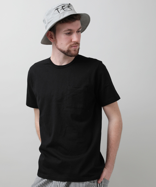 Denime（ドゥニーム）の「【JapanMade】BASIC CUTSEW SS POCKET CN/ベーシックカットソーポケットTシャツ（Tシャツ/カットソー・メンズ・ネイビー/ホワイト/ブラック/杢グレー・MEDIUM/LARGE/SMALL/X-LARGE/X-SMALL）」の3枚目の写真