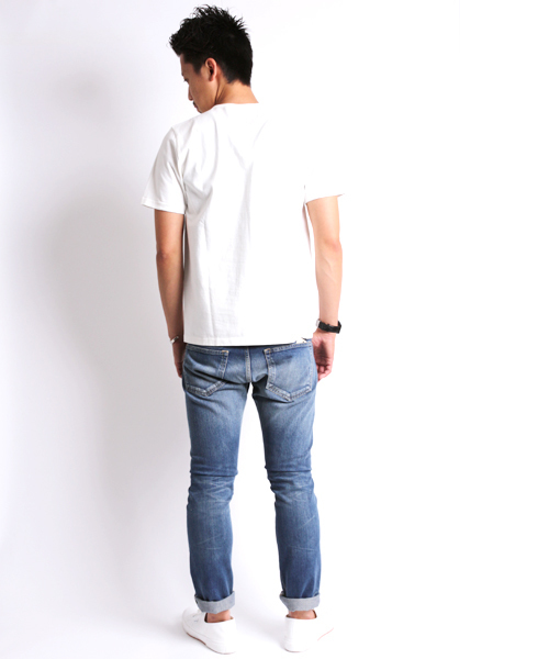 Denime（ドゥニーム）の「【JapanMade】BASIC CUTSEW SS POCKET CN/ベーシックカットソーポケットTシャツ（Tシャツ/カットソー・メンズ・ネイビー/ホワイト/ブラック/杢グレー・MEDIUM/LARGE/SMALL/X-LARGE/X-SMALL）」の15枚目の写真