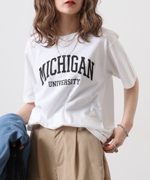 spiritoso カレッジロゴプリントTシャツ(半袖)