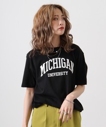 spiritoso（スピリトーゾ）の「spiritoso カレッジロゴプリントTシャツ(半袖)（Tシャツ/カットソー）」