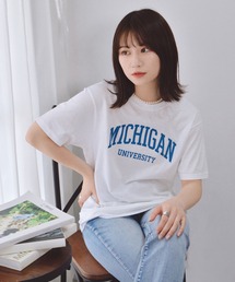 spiritoso（スピリトーゾ）の「spiritoso カレッジロゴプリントTシャツ(半袖)（Tシャツ/カットソー）」