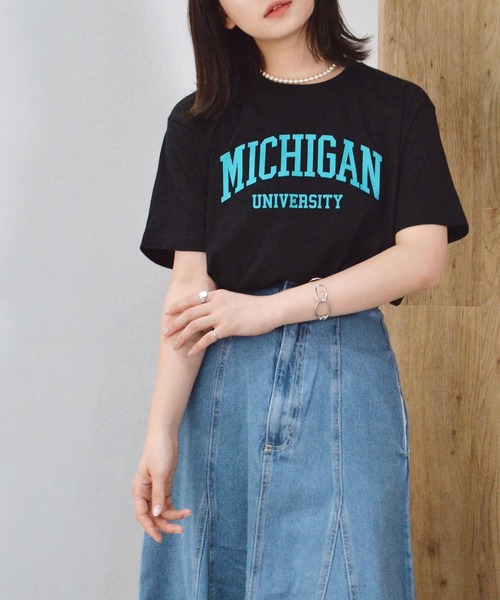 spiritoso(スピリトーゾ)の「spiritoso カレッジロゴプリントTシャツ(半袖)(Tシャツ/カットソー・メンズ・ホワイト/グリーン/ロイヤルブルー/ブラック/杢グレー/ホワイト×ブラック/ブラック×ホワイト/ピンク/ネイビー/ライトブルー/ピンク系その他2・L/XL/S/M)」の21枚目の写真