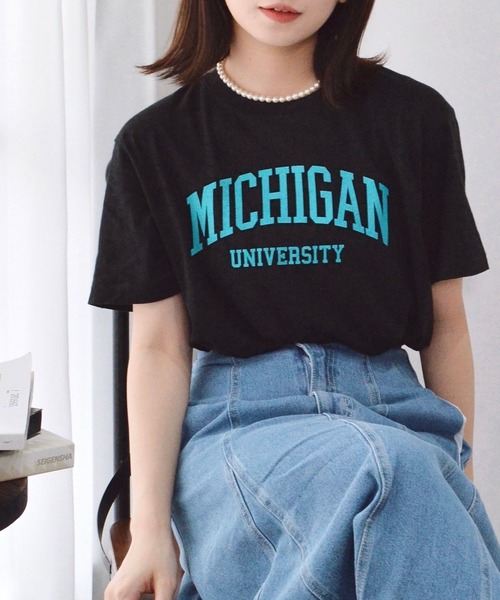 spiritoso(スピリトーゾ)の「spiritoso カレッジロゴプリントTシャツ(半袖)(Tシャツ/カットソー・メンズ・ホワイト/グリーン/ロイヤルブルー/ブラック/杢グレー/ホワイト×ブラック/ブラック×ホワイト/ピンク/ネイビー/ライトブルー/ピンク系その他2・L/XL/S/M)」の20枚目の写真