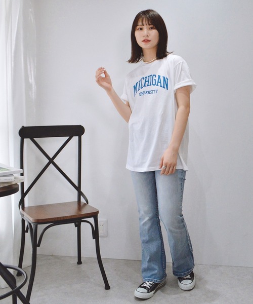 spiritoso(スピリトーゾ)の「spiritoso カレッジロゴプリントTシャツ(半袖)(Tシャツ/カットソー・メンズ・ホワイト/グリーン/ロイヤルブルー/ブラック/杢グレー/ホワイト×ブラック/ブラック×ホワイト/ピンク/ネイビー/ライトブルー/ピンク系その他2・L/XL/S/M)」の17枚目の写真
