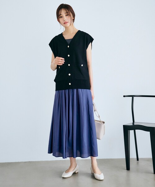 grove(グローブ)の「◆1枚着やレイヤードスタイルも!スタイルの幅が広がるオシャレベスト(ベスト・レディース・ブラック/ライトベージュ・03/02/01)」の3枚目の写真