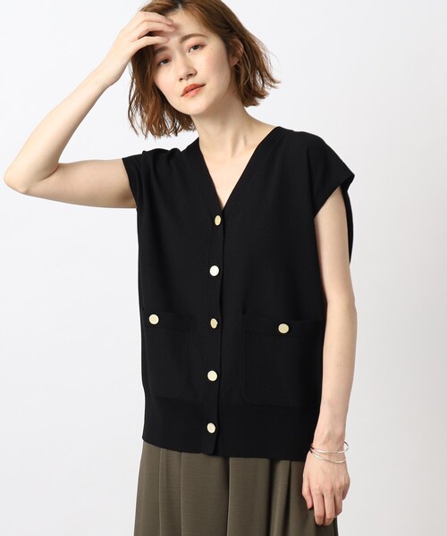 grove(グローブ)の「◆1枚着やレイヤードスタイルも!スタイルの幅が広がるオシャレベスト(ベスト・レディース・ブラック/ライトベージュ・03/02/01)」の7枚目の写真