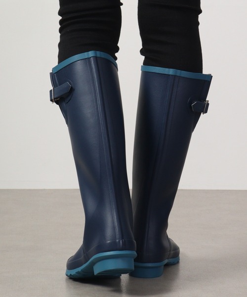 新品未着用！  ネイビー　ロング　レインブーツ 長靴 レインブーツ メンズ ロング 24.5-27cm 長くつ 靴 ラバーブーツ