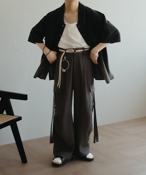 epnok（エプノック）の「ワイドパラシュートスラックス（スラックス・メンズ・チャコールグレー/ライトグレー/ブラック・SMALL/MEDIUM/LARGE）」の6枚目の写真