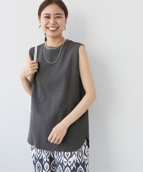 JOURNAL STANDARD relume（ジャーナルスタンダード　レリューム）の「《追加5》TCワッフルノースリーブ（タンクトップ・レディース・ホワイト/チャコールグレー/ブラック/ブルー・FREE）」の3枚目の写真