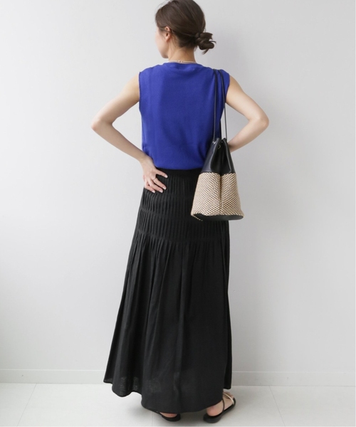 JOURNAL STANDARD relume（ジャーナルスタンダード　レリューム）の「《追加5》TCワッフルノースリーブ（タンクトップ・レディース・ホワイト/チャコールグレー/ブラック/ブルー・FREE）」の7枚目の写真