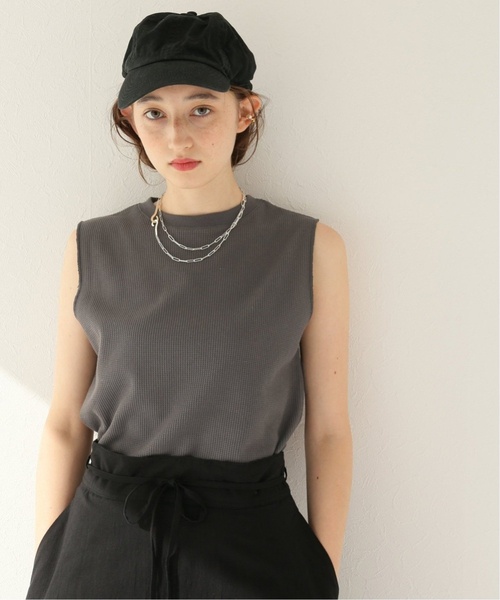 JOURNAL STANDARD relume（ジャーナルスタンダード　レリューム）の「《追加5》TCワッフルノースリーブ（タンクトップ・レディース・ホワイト/チャコールグレー/ブラック/ブルー・FREE）」の15枚目の写真