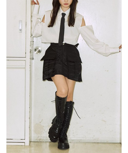 jouetie（ジュエティ）の「オープンショルダータイシャツ（シャツ/ブラウス・レディース・オフホワイト/ブルー/パープル・MEDIUM）」の4枚目の写真