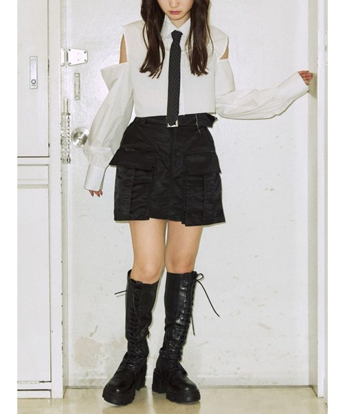 jouetie（ジュエティ）の「オープンショルダータイシャツ（シャツ/ブラウス・レディース・オフホワイト/ブルー/パープル・MEDIUM）」の5枚目の写真