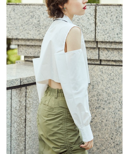 jouetie（ジュエティ）の「オープンショルダータイシャツ（シャツ/ブラウス・レディース・オフホワイト/ブルー/パープル・MEDIUM）」の11枚目の写真