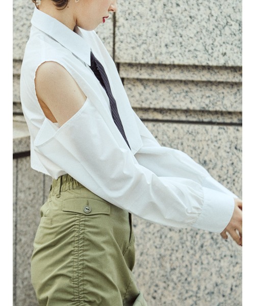 jouetie（ジュエティ）の「オープンショルダータイシャツ（シャツ/ブラウス・レディース・オフホワイト/ブルー/パープル・MEDIUM）」の12枚目の写真