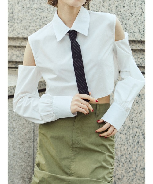 jouetie（ジュエティ）の「オープンショルダータイシャツ（シャツ/ブラウス・レディース・オフホワイト/ブルー/パープル・MEDIUM）」の13枚目の写真