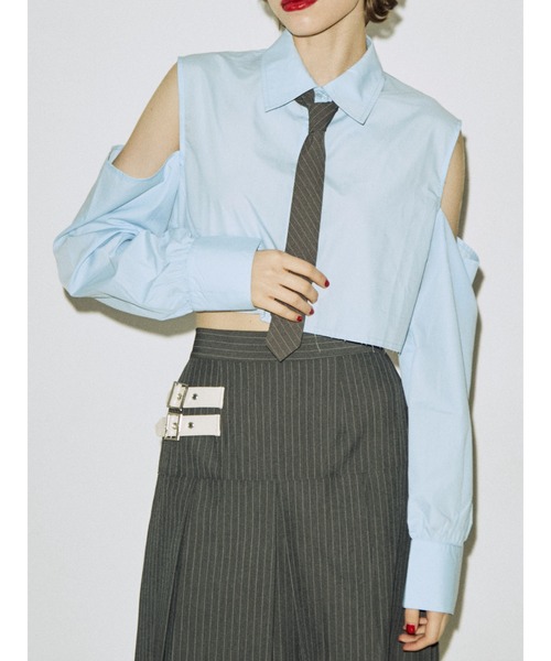 jouetie（ジュエティ）の「オープンショルダータイシャツ（シャツ/ブラウス・レディース・オフホワイト/ブルー/パープル・MEDIUM）」の18枚目の写真