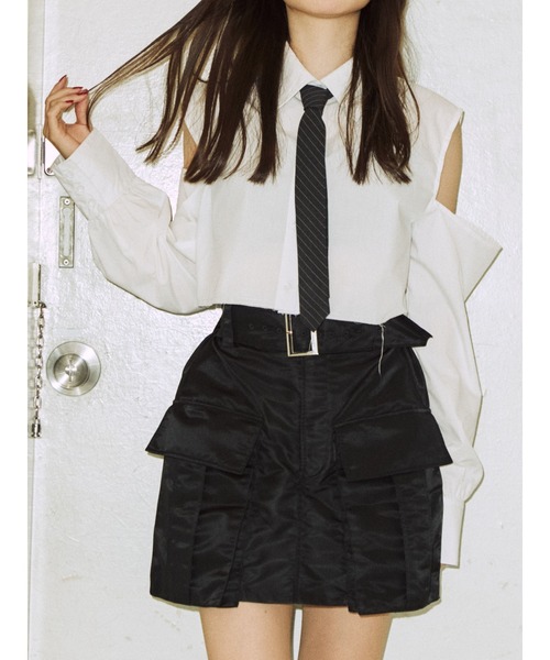 jouetie（ジュエティ）の「オープンショルダータイシャツ（シャツ/ブラウス・レディース・オフホワイト/ブルー/パープル・MEDIUM）」の19枚目の写真