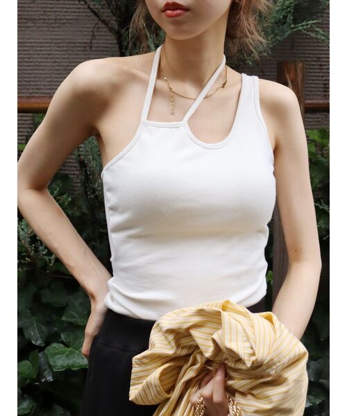 EVRIS（エヴリス）の「ワンショルダーカットアウトキャミソール（キャミソール・レディース・ホワイト/ブラック/ブルー・FREE）」の10枚目の写真