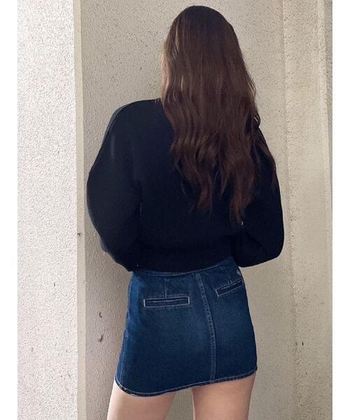 GYDA（ジェイダ）の「SKILLED DETECTIVE ニットトップス（ニット/セーター・レディース・ブラック/オフホワイト/ダークオレンジ・FREE）」の15枚目の写真