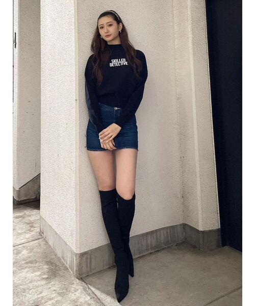 GYDA（ジェイダ）の「SKILLED DETECTIVE ニットトップス（ニット/セーター・レディース・ブラック/オフホワイト/ダークオレンジ・FREE）」の16枚目の写真