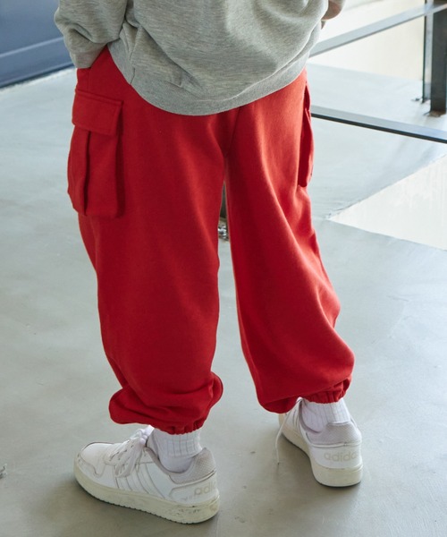 PAIRMANON STREET（ペアマノンストリート）の「【PAIRMANON STREET】裏毛 サイドポケット カーゴパンツ（カーゴパンツ・キッズ・オートミール/ピンク/ブラック/グレー/レッド・150/130/100/110/140/90/120）」の5枚目の写真