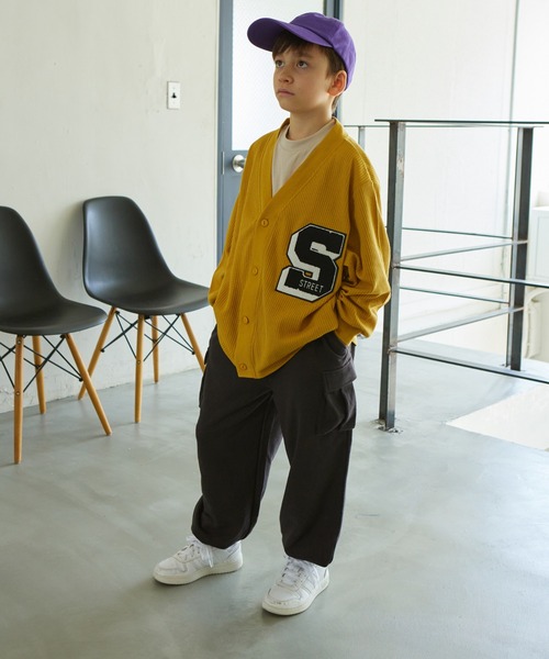 PAIRMANON STREET（ペアマノンストリート）の「【PAIRMANON STREET】裏毛 サイドポケット カーゴパンツ（カーゴパンツ・キッズ・オートミール/ピンク/ブラック/グレー/レッド・150/130/100/110/140/90/120）」の6枚目の写真