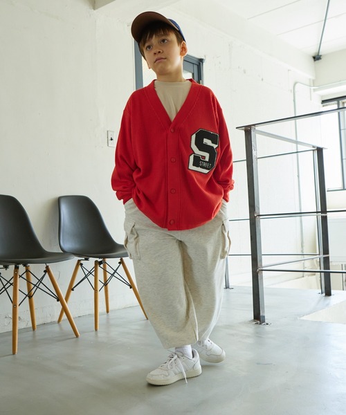 PAIRMANON STREET（ペアマノンストリート）の「【PAIRMANON STREET】裏毛 サイドポケット カーゴパンツ（カーゴパンツ・キッズ・オートミール/ピンク/ブラック/グレー/レッド・150/130/100/110/140/90/120）」の14枚目の写真