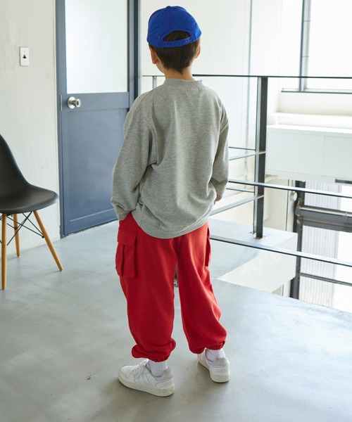 PAIRMANON STREET（ペアマノンストリート）の「【PAIRMANON STREET】裏毛 サイドポケット カーゴパンツ（カーゴパンツ・キッズ・オートミール/ピンク/ブラック/グレー/レッド・150/130/100/110/140/90/120）」の17枚目の写真