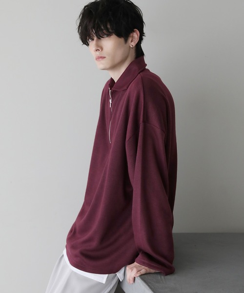 ETELIO（エテリオ）の「12ゲージミラノリブハーフジップニット（ニット/セーター・メンズ・ライトグレー/ワイン/ブラウン/ブラック/チャコール/グリーン/ネイビー・S/L/M）」の21枚目の写真