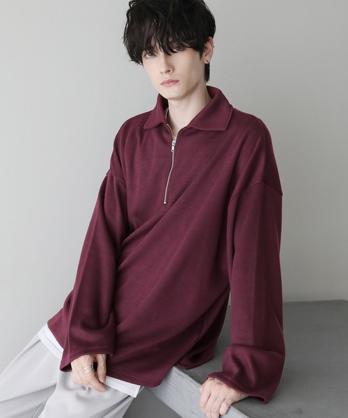 ETELIO（エテリオ）の「12ゲージミラノリブハーフジップニット（ニット/セーター・メンズ・ライトグレー/ワイン/ブラウン/ブラック/チャコール/グリーン/ネイビー・S/L/M）」の22枚目の写真