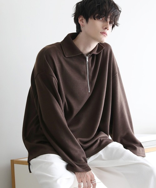 ETELIO（エテリオ）の「12ゲージミラノリブハーフジップニット（ニット/セーター・メンズ・ライトグレー/ワイン/ブラウン/ブラック/チャコール/グリーン/ネイビー・S/L/M）」の18枚目の写真