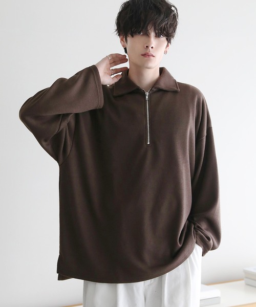 ETELIO（エテリオ）の「12ゲージミラノリブハーフジップニット（ニット/セーター・メンズ・ライトグレー/ワイン/ブラウン/ブラック/チャコール/グリーン/ネイビー・S/L/M）」の17枚目の写真