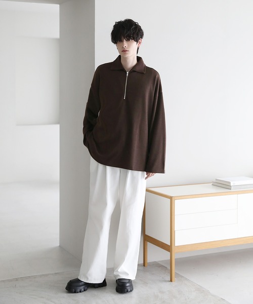 ETELIO（エテリオ）の「12ゲージミラノリブハーフジップニット（ニット/セーター・メンズ・ライトグレー/ワイン/ブラウン/ブラック/チャコール/グリーン/ネイビー・S/L/M）」の15枚目の写真