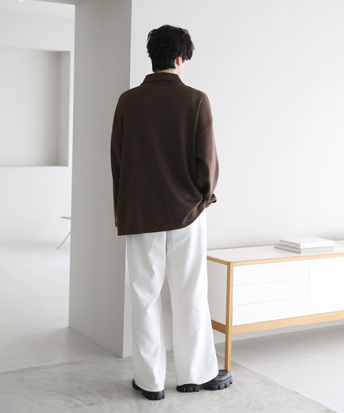 ETELIO（エテリオ）の「12ゲージミラノリブハーフジップニット（ニット/セーター・メンズ・ライトグレー/ワイン/ブラウン/ブラック/チャコール/グリーン/ネイビー・S/L/M）」の13枚目の写真