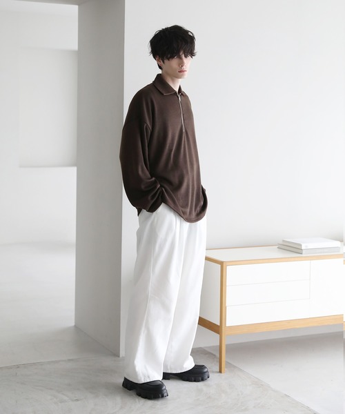 ETELIO（エテリオ）の「12ゲージミラノリブハーフジップニット（ニット/セーター・メンズ・ライトグレー/ワイン/ブラウン/ブラック/チャコール/グリーン/ネイビー・S/L/M）」の12枚目の写真