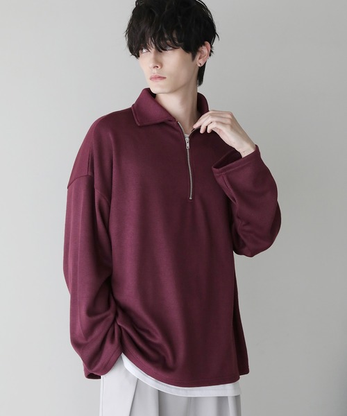 ETELIO（エテリオ）の「12ゲージミラノリブハーフジップニット（ニット/セーター・メンズ・ライトグレー/ワイン/ブラウン/ブラック/チャコール/グリーン/ネイビー・S/L/M）」の10枚目の写真