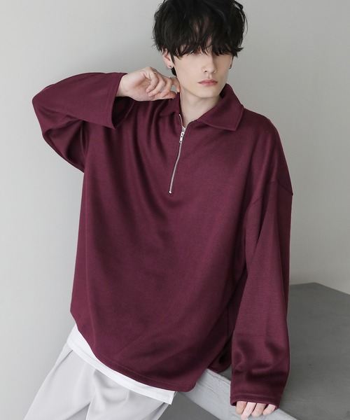 ETELIO（エテリオ）の「12ゲージミラノリブハーフジップニット（ニット/セーター・メンズ・ライトグレー/ワイン/ブラウン/ブラック/チャコール/グリーン/ネイビー・S/L/M）」の20枚目の写真