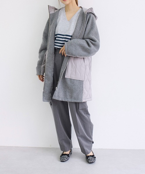 noyau（ノヤウ）の「スクエアツイードバレエシューズ（バレエシューズ・レディース・ブラック系その他/ブルー系その他6/チャコールグレー×パープル・L/M/S/LL）」の13枚目の写真