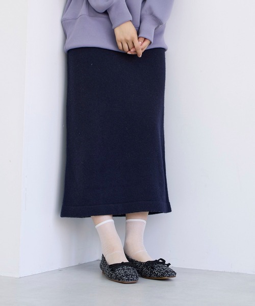 noyau（ノヤウ）の「スクエアツイードバレエシューズ（バレエシューズ・レディース・ブラック系その他/ブルー系その他6/チャコールグレー×パープル・L/M/S/LL）」の8枚目の写真