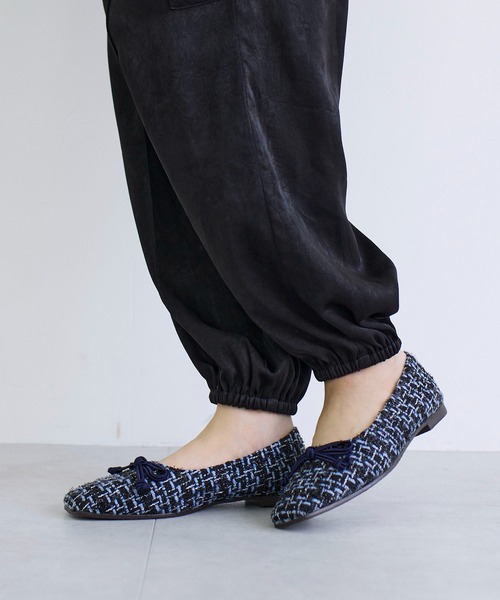 noyau（ノヤウ）の「スクエアツイードバレエシューズ（バレエシューズ・レディース・ブラック系その他/ブルー系その他6/チャコールグレー×パープル・L/M/S/LL）」の11枚目の写真