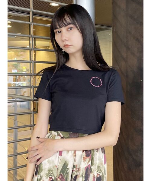 MURUA(ムルーア)の「サークルロゴクロップトTシャツ(Tシャツ/カットソー・レディース・ホワイト/ブラック/グレー・FREE)」の18枚目の写真